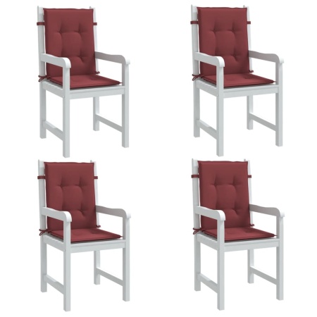 Perne scaun spătar mic 4 buc. melanj roșu vin 100x50x4cm textil