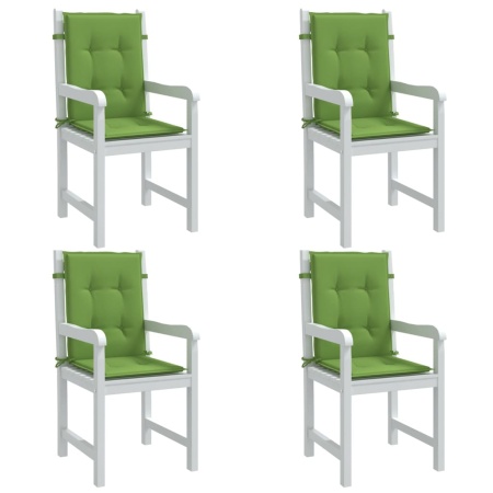 Perne scaun spătar scund 4 buc. melanj verde 100x50x4 cm textil