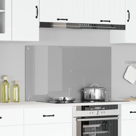 Placă Backsplash pentru Bucătărie Gri deschis 110x60x0,6 cm din Sticlă Temperată