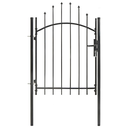 Poartă de grădină, negru, 1 x 1,75 m, oțel