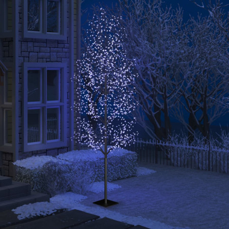 Pom Crăciun, 1200 LED-uri lumină albastră flori de cireș 400 cm