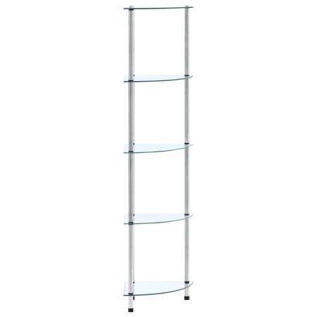 Raft cu 5 niveluri transparent, 30x30x130 cm, sticlă securizată
