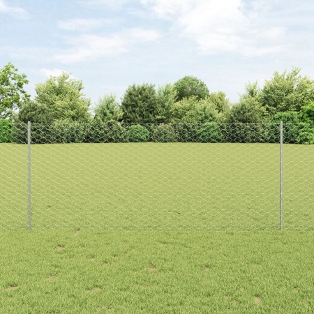 Set de gard hexagonal Set de 2 Oțel galvanizat 25 x 1 m Durabil