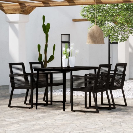 Set de mobilier pentru grădină, 5 piese, negru - Img 1
