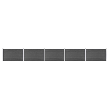 Set de panouri de gard, negru, 872 x 105 cm, WPC