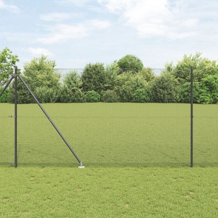 Set de Stâlpi de Gard Set de 2 Gri Oțel 25 x 1.5 m Durabil