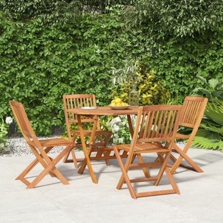 Set mobilier de grădină, 5 piese, lemn masiv de acacia - Img 1