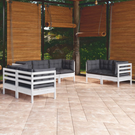 Set mobilier grădină cu perne, 7 piese, lemn masiv de pin