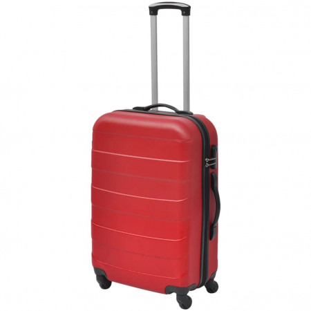 Set valize rigide, roșu, 3 buc., 45,5/55/66 cm
