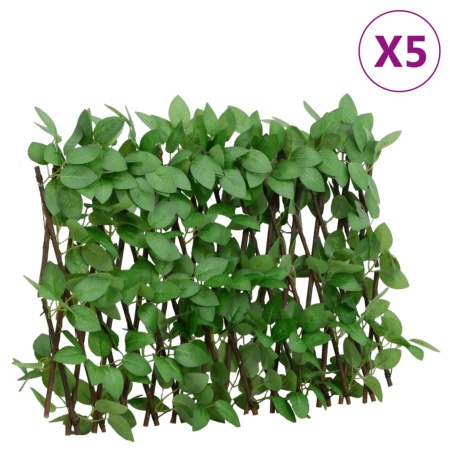 Spalier iederă artificială extensibil, 5 buc., verde, 180x30 cm