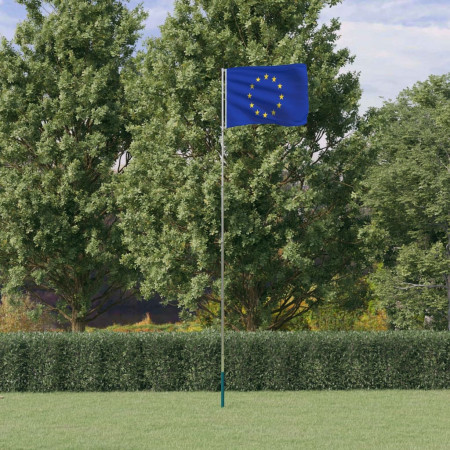 Steag Europa și stâlp din aluminiu, 5,55 m - Img 1