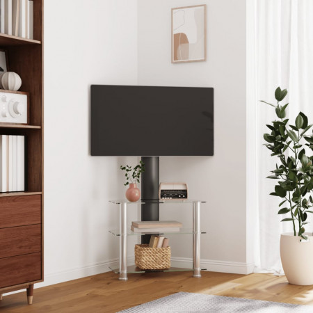 Suport TV de colț 3 niveluri pentru 32-70 inchi, negru/argintiu - Img 1