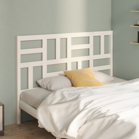 Tăblie de pat, alb, 141x4x104 cm, lemn masiv de pin - Img 1