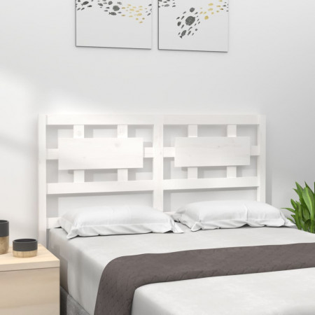 Tăblie de pat, alb, 205,5x4x100 cm, lemn masiv de pin