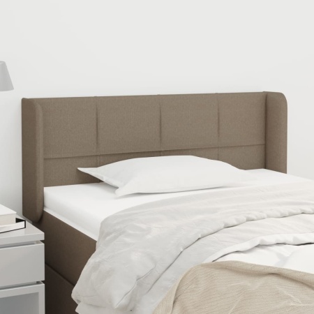 Tăblie de pat cu aripioare gri taupe 93x16x78/88 cm textil