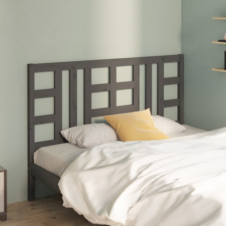 Tăblie de pat, gri, 146x4x100 cm, lemn masiv de pin - Img 1