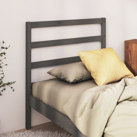 Tăblie de pat, gri, 96x4x100 cm, lemn masiv de pin - Img 1