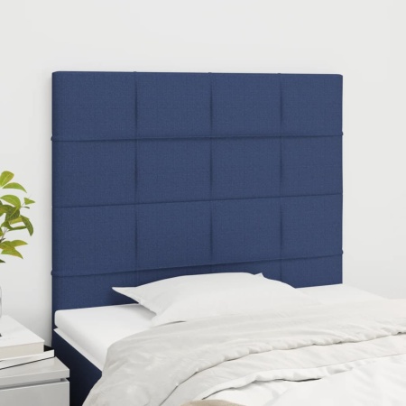 Tăblii de pat, 2 buc, albastru, 100x5x78/88 cm, textil