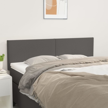 Tăblii de pat, 2 buc., gri, 72x5x78/88 cm, piele ecologică