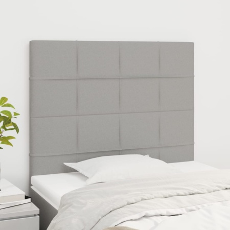 Tăblii de pat, 2 buc, gri deschis, 100x5x78/88 cm, textil