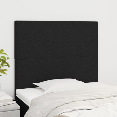 Tăblii de pat, 2 buc, negru, 90x5x78/88 cm, textil