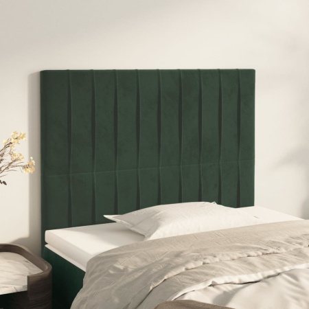 Tăblii de pat, 2 buc, verde închis, 100x5x78/88 cm, catifea