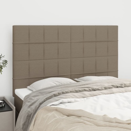 Tăblii de pat, 4 buc, gri taupe, 72x5x78/88 cm, textil