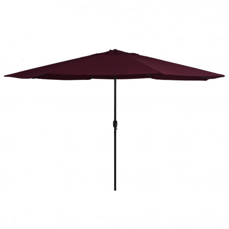 Umbrelă de soare de exterior, stâlp metalic, roșu bordo, 400 cm - Img 1