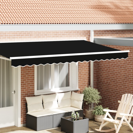 Valanța pentru copertină pentru cadru de 4 m Negru 3.8x0.2 m