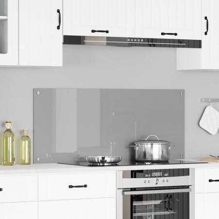 Backsplash de Bucătărie Gri Deschis 120x50x0,6 cm din Sticlă Temperată