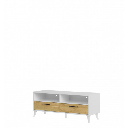 Barris 24 Dulap Tv Cu 2 Sertare 120 X 48 X 42 Cm 2S White/Walnut