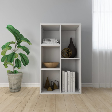 Bibliotecă/Servantă, alb extralucios, 50x25x80 cm, PAL