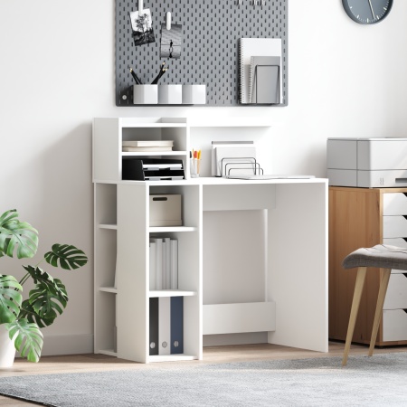 Birou Alb 90x48x101.5 cm Lemn prelucrat