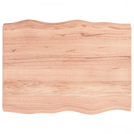 Blat birou maro deschis 80x60x6 cm, lemn masiv stejar tratat
