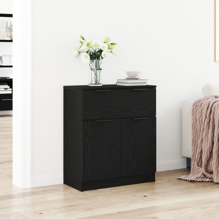 Bufet din stejar negru 60x30x70 cm Lemn prelucrat
