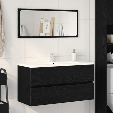Cabinet de chiuvetă Stejar negru 90x38,5x45 cm Lemn prelucrat