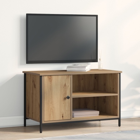 Cabinet TV Stejar Artisan 80x40x50 cm Lemn Ingineresc și Oțel