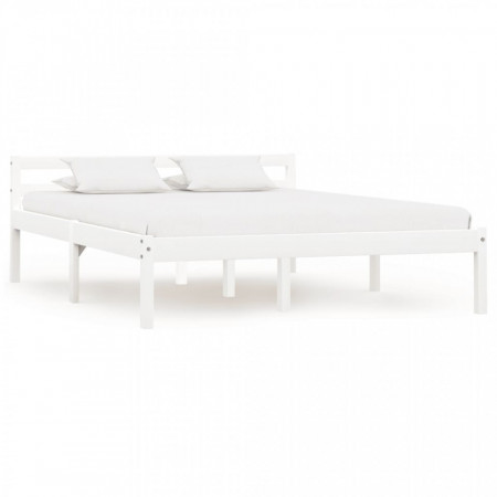 Cadru de pat, alb, 120 x 200 cm, lemn masiv de pin - Img 1
