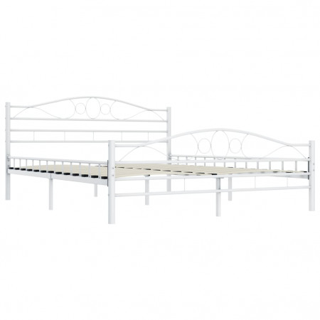 Cadru de pat, alb, 180 x 200 cm, metal - Img 1
