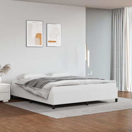 Cadru de pat, alb, 180x200 cm, piele ecologică