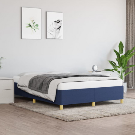 Cadru de pat, albastru, 140x190 cm, material textil - Img 1