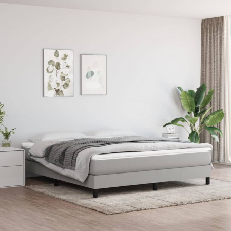 Cadru de pat box spring, gri deschis, 180x200 cm, textil