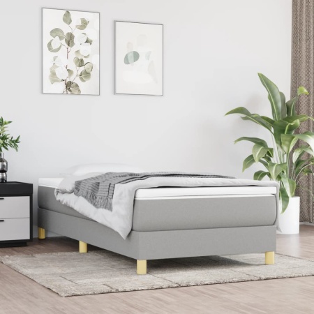 Cadru de pat fără saltea, gri deschis, 80x200 cm, textil