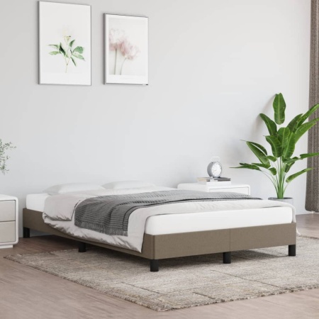 Cadru de pat, gri taupe, 120 x 200 cm, material textil