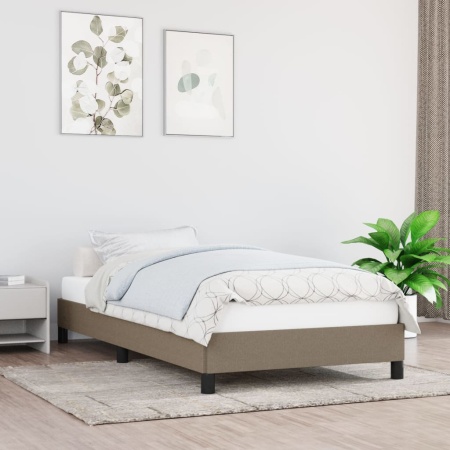 Cadru de pat, gri taupe, 90x190 cm, material textil