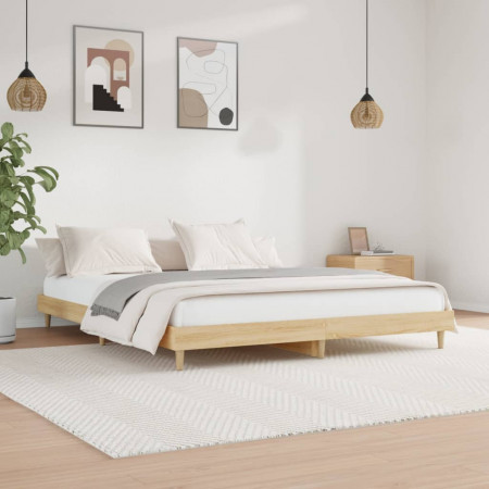 Cadru de pat, stejar sonoma, 120x200 cm, lemn prelucrat