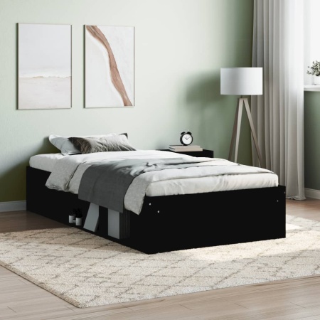 Cadru pat, negru, 100x200 cm