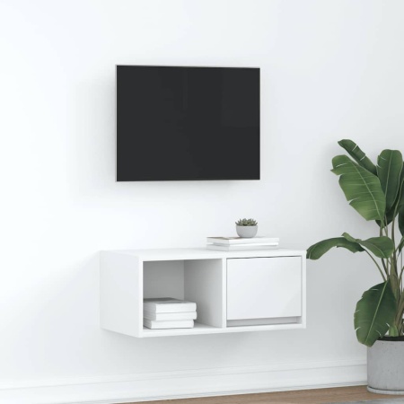 Comodă TV, alb, 60x31x25,5 cm, lemn prelucrat