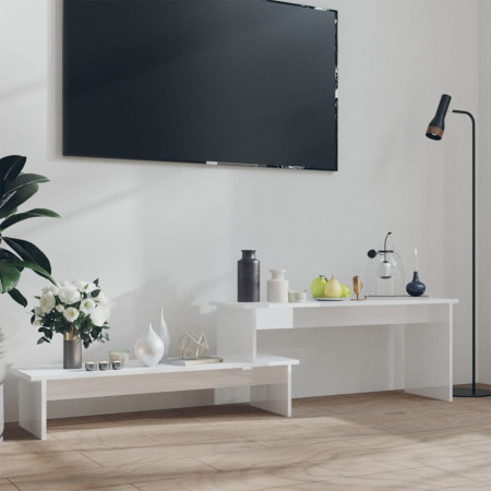 Comodă TV, alb extralucios, 180x30x43 cm, PAL