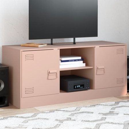 Comodă TV, roz, 99x39x44 cm, oțel